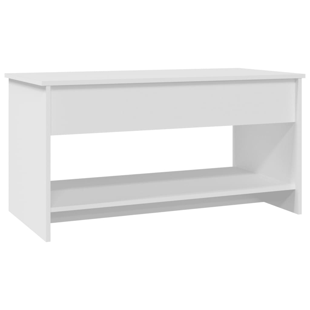 Table basse blanche 102x50x52,5 cm en bois