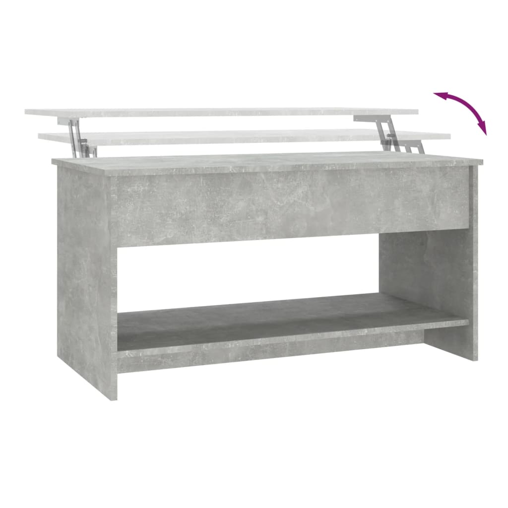 Table basse en béton gris 102x50x52,5 cm en bois