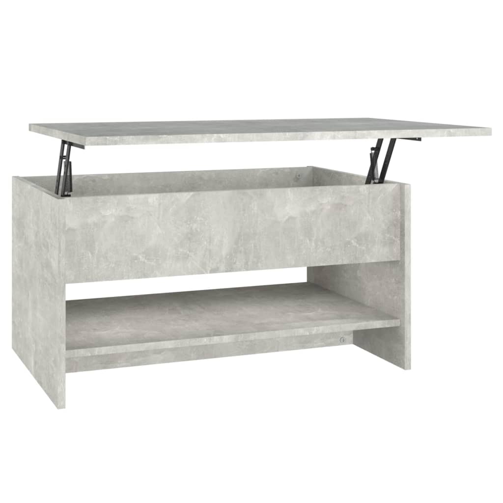 Table basse gris béton 80x50x40 cm en bois