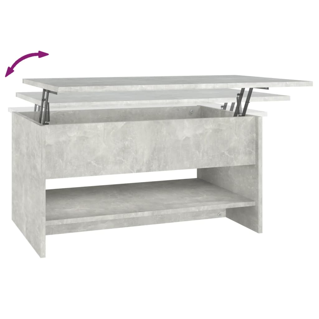 Table basse gris béton 80x50x40 cm en bois