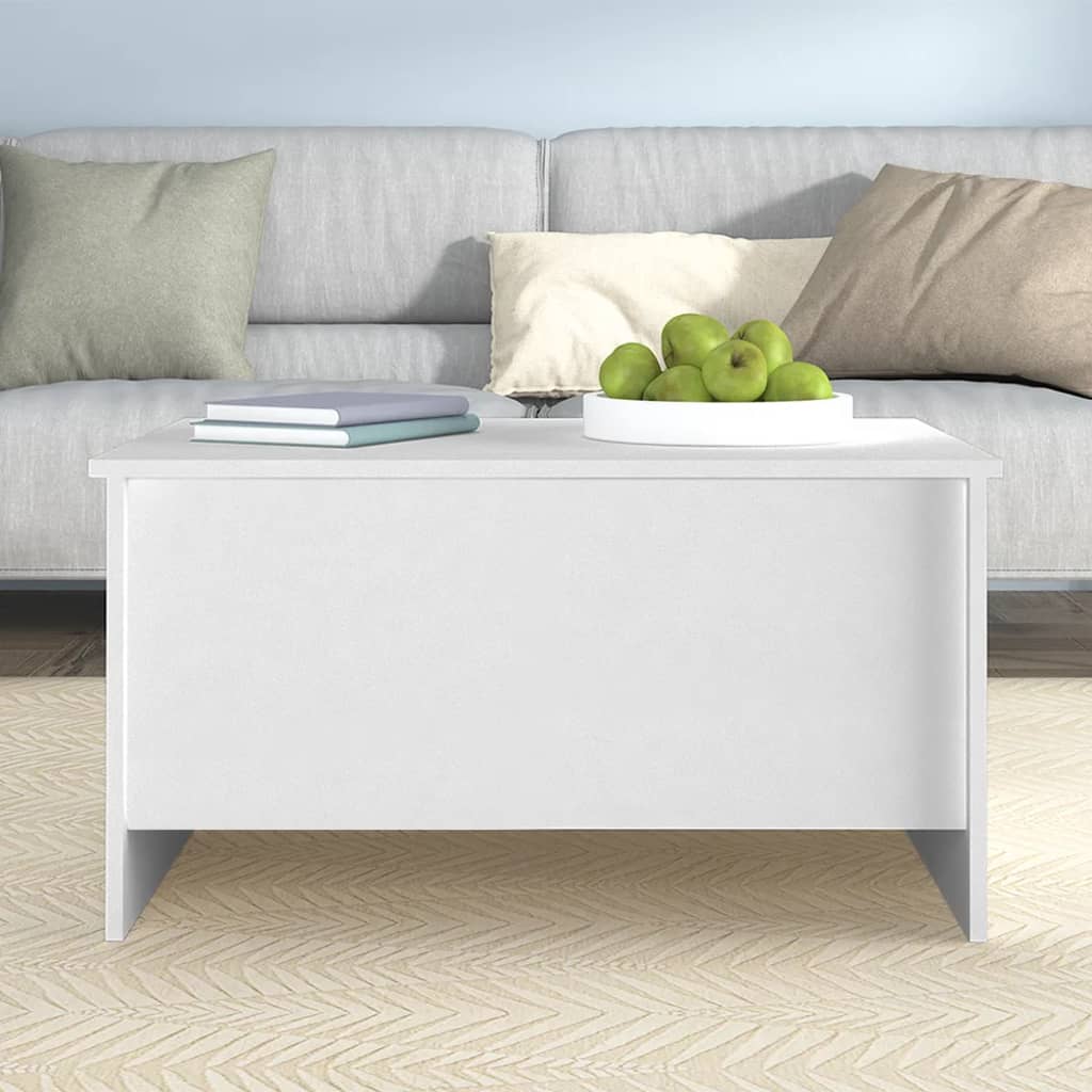 Table basse blanche 80x55,5x41,5 cm en bois