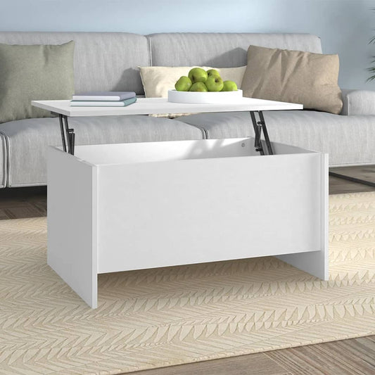 Table basse blanche 80x55,5x41,5 cm en bois