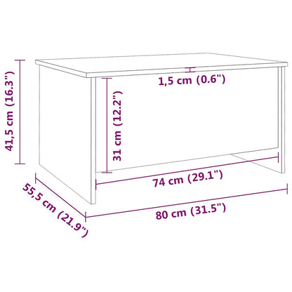 Couchtisch Schwarz 80x55,5x41,5 cm Holzwerkstoff