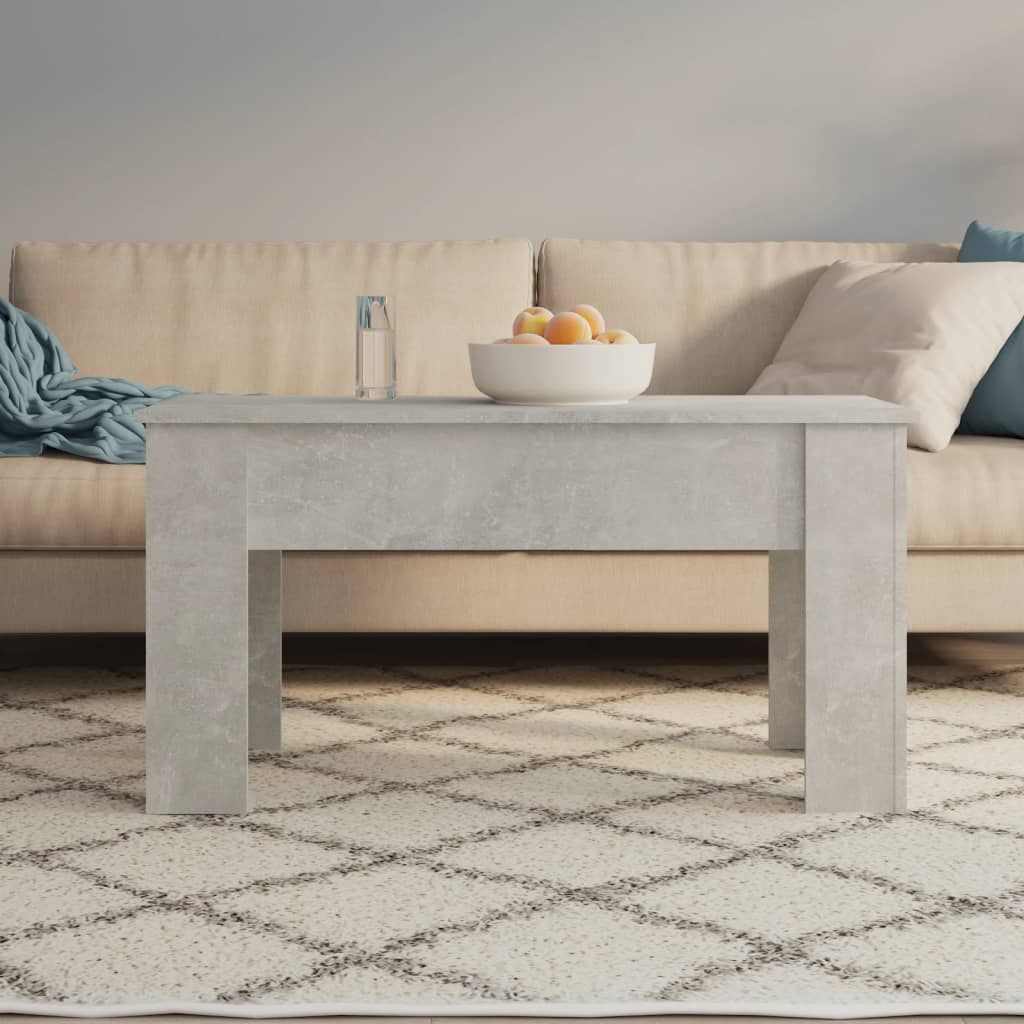 Table basse gris béton 101x49x52 cm en bois