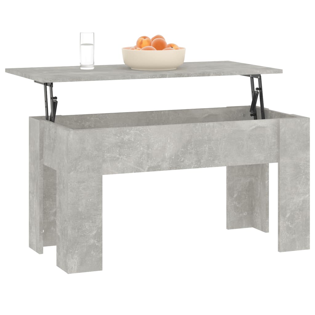 Table basse gris béton 101x49x52 cm en bois