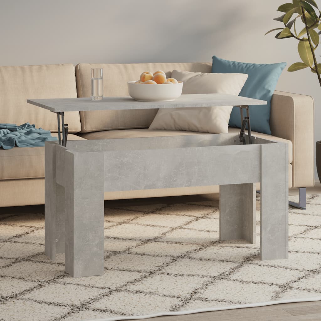Table basse gris béton 101x49x52 cm en bois