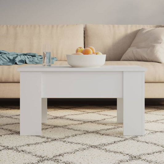 Table basse blanche 79x49x41 cm en bois