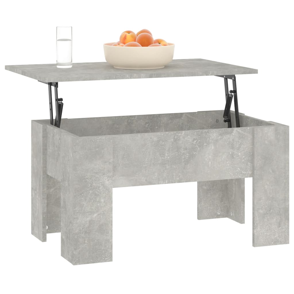 Table basse gris béton 79x49x41 cm en bois