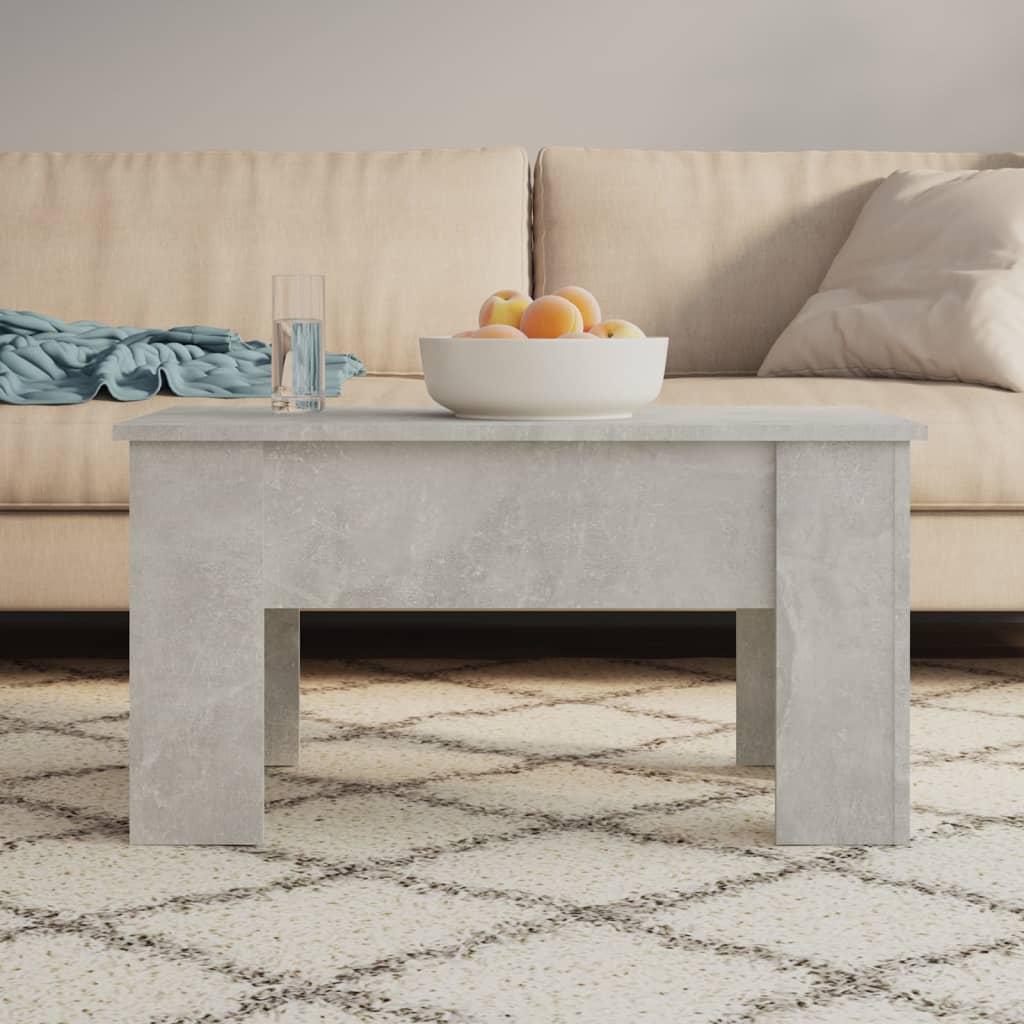 Table basse gris béton 79x49x41 cm en bois