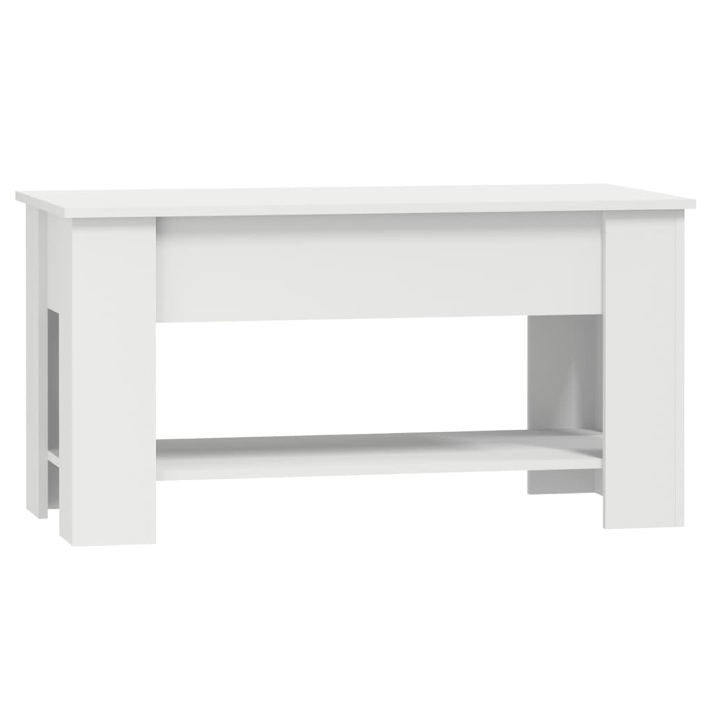 Table basse blanche 101x49x52 cm en bois