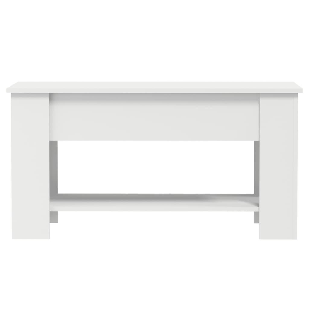 Table basse blanche 101x49x52 cm en bois