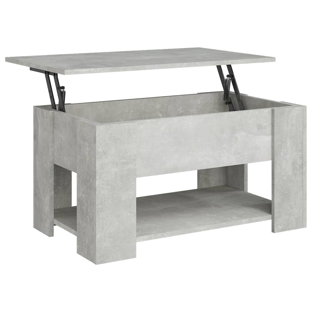 Table basse gris béton 79x49x41 cm en bois