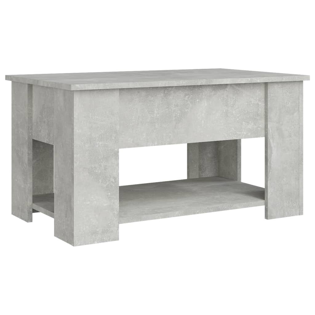 Table basse gris béton 79x49x41 cm en bois