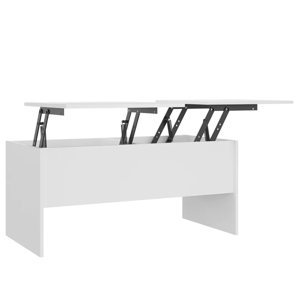 Table basse blanche 102x50,5x46,5 cm en bois
