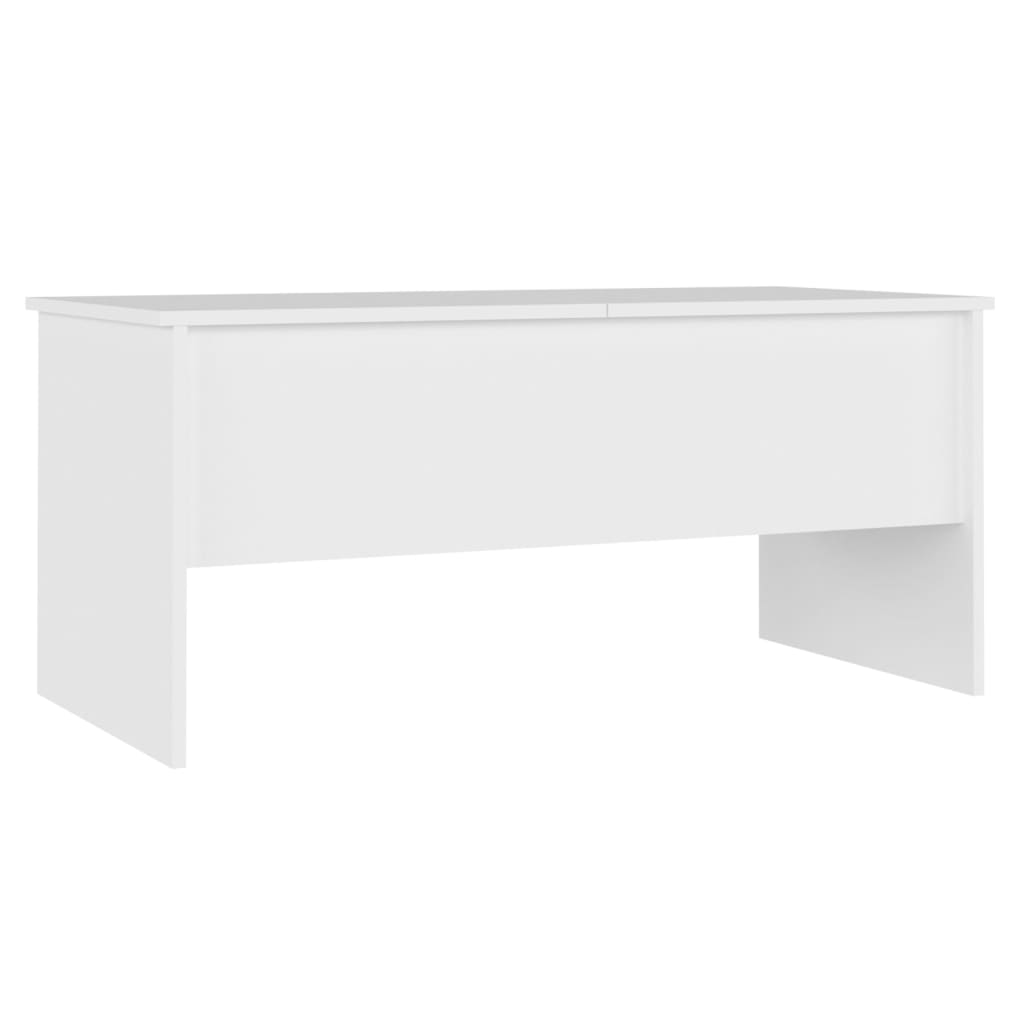 Table basse blanche 102x50,5x46,5 cm en bois