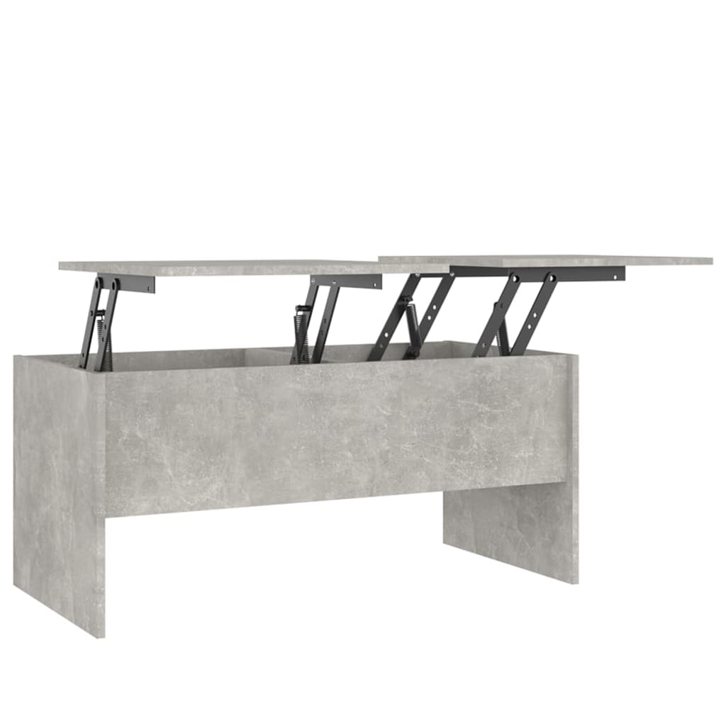 Table basse en béton gris 102x50,5x46,5 cm en bois
