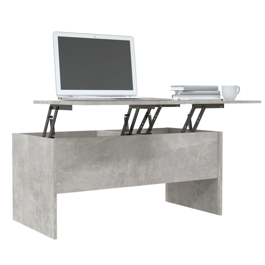 Table basse en béton gris 102x50,5x46,5 cm en bois