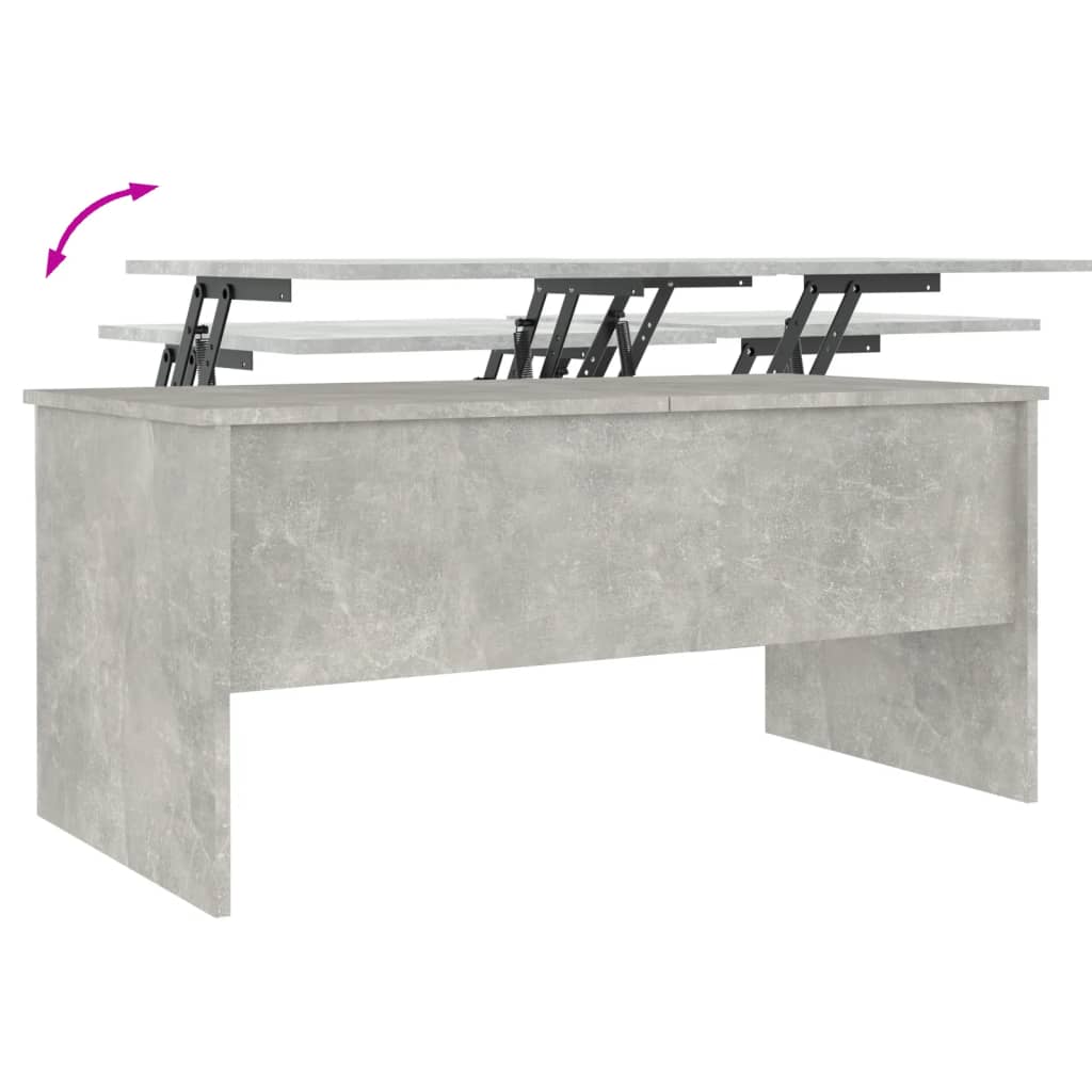 Table basse en béton gris 102x50,5x46,5 cm en bois