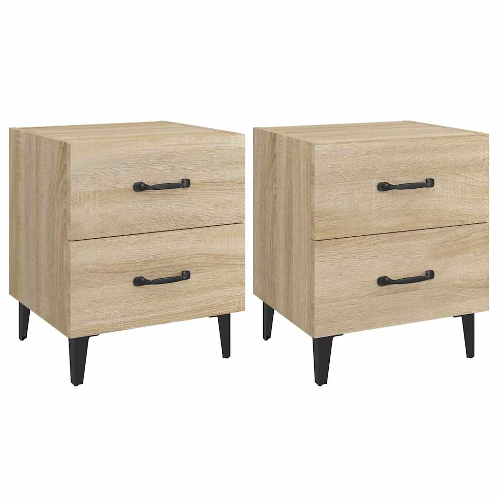 Nachttische 2 Stk. Sonoma-Eiche 40x35x47,5 cm