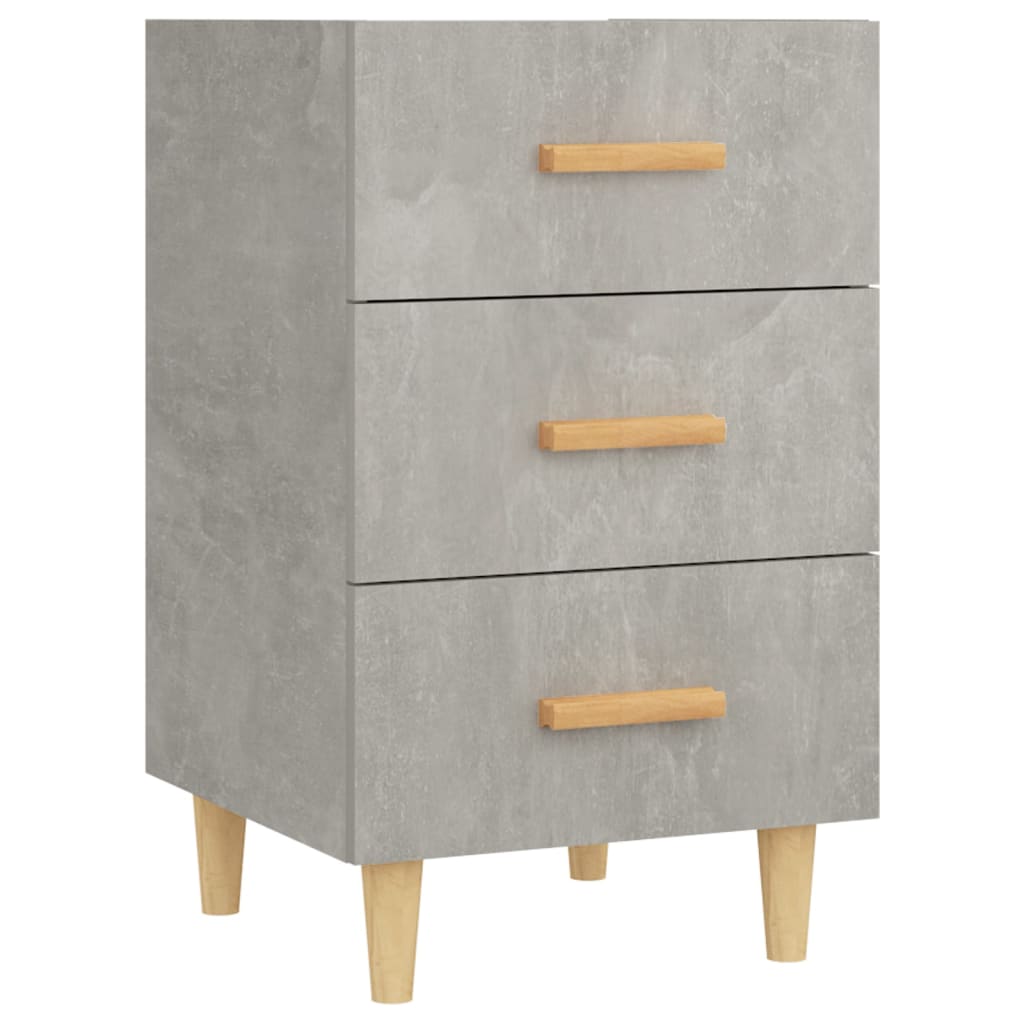 Table de chevet gris béton 40x40x66 cm en bois