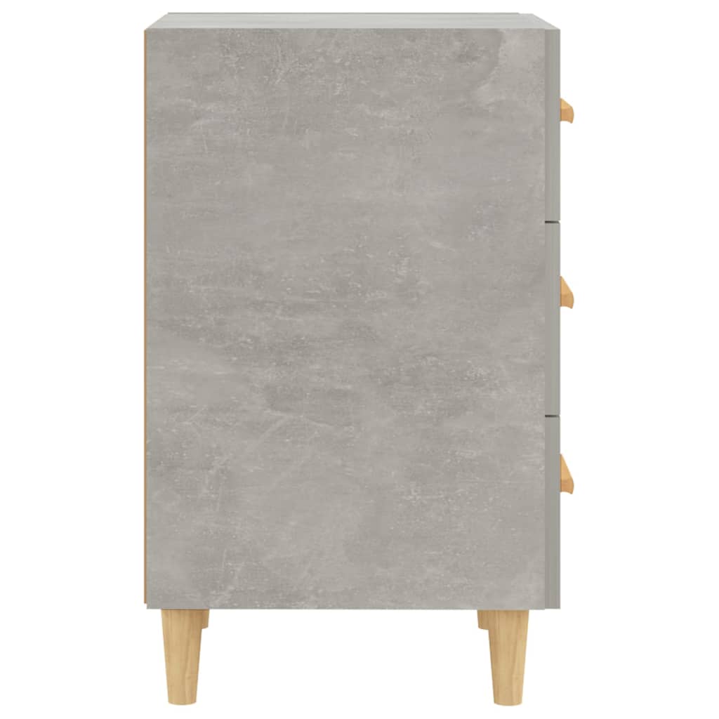 Table de chevet gris béton 40x40x66 cm en bois