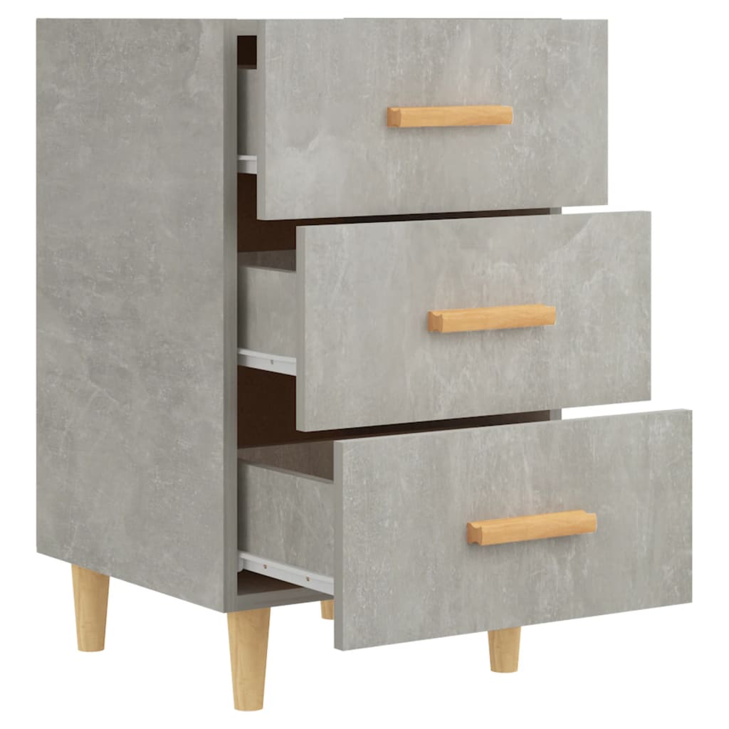 Table de chevet gris béton 40x40x66 cm en bois