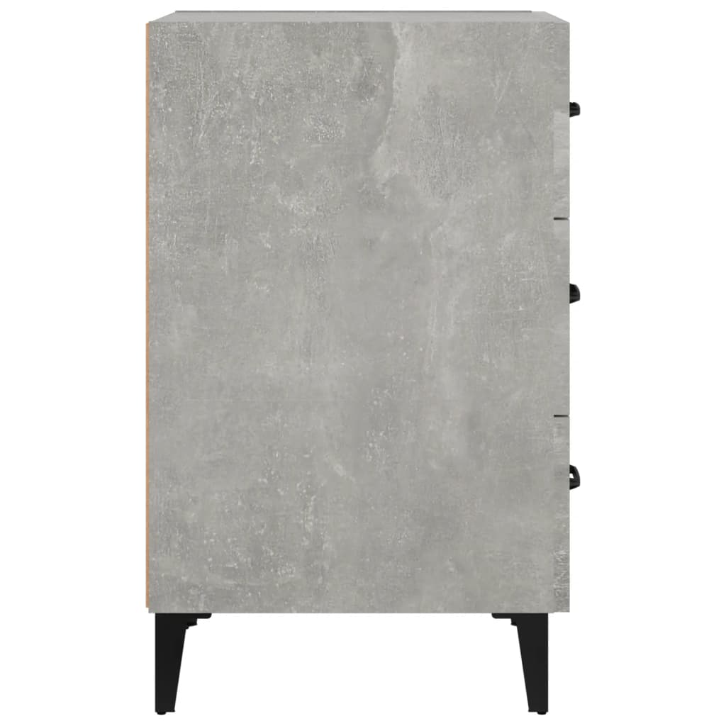 Table de chevet gris béton 40x40x66 cm en bois