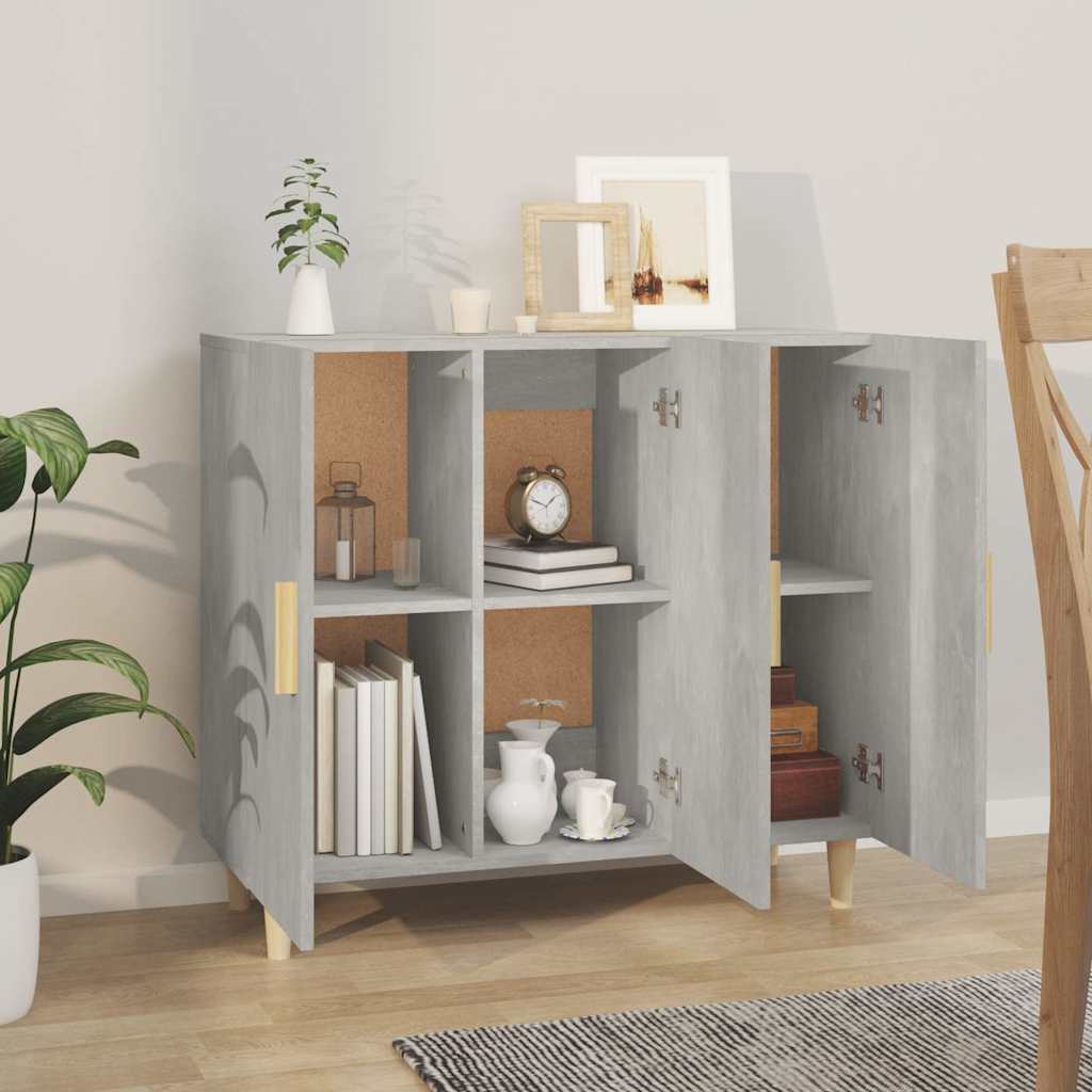 Sideboard Betongrau 90x34x80 cm Holzwerkstoff