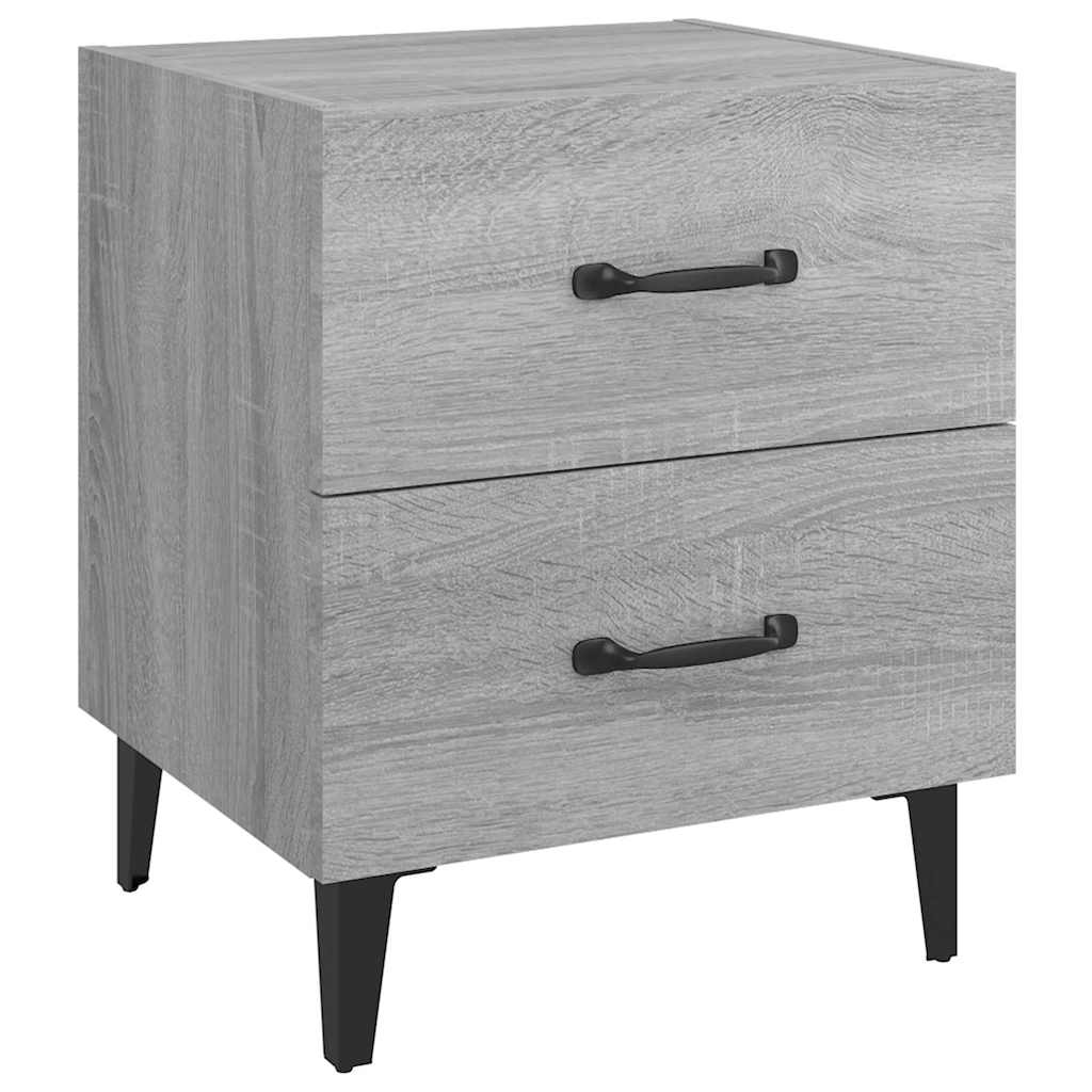 Nachttische 2 Stk. Grau Sonoma 40x35x47,5 cm