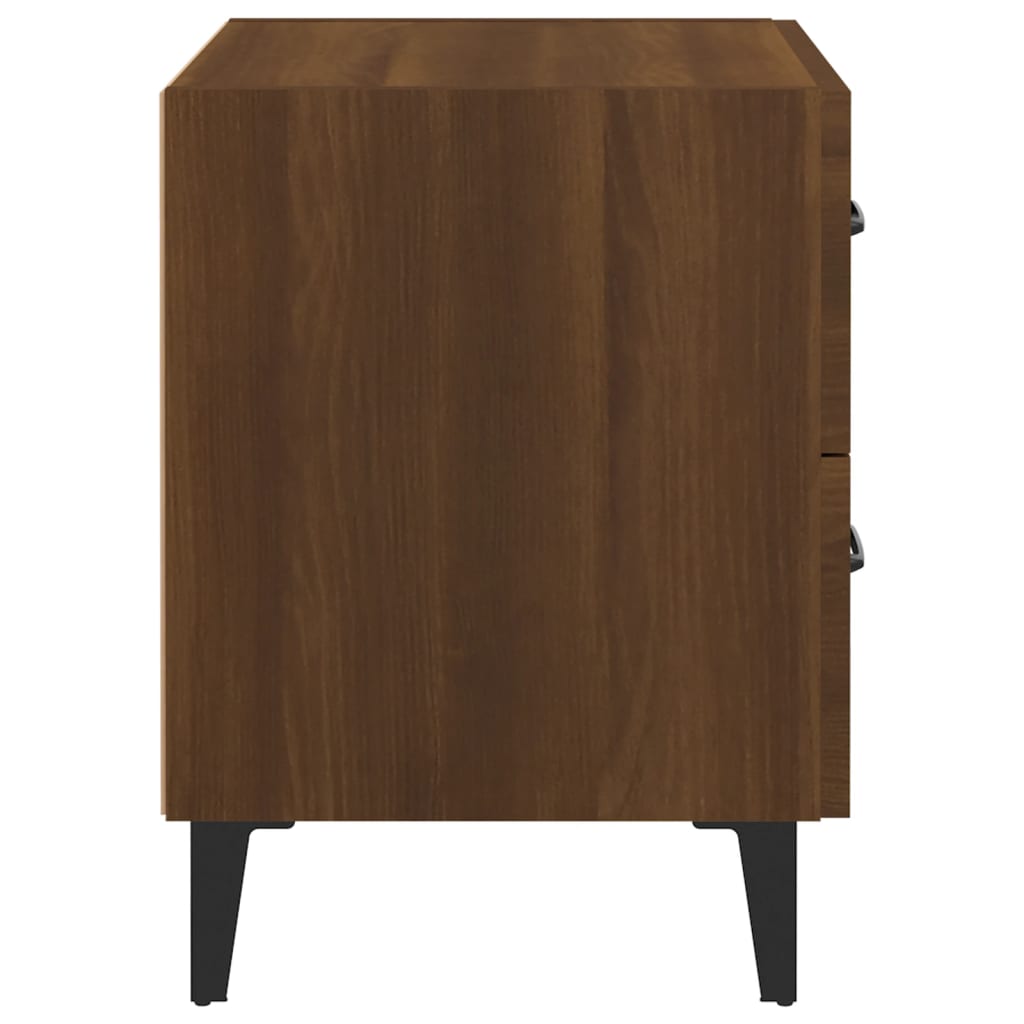 Table de chevet aspect chêne marron 40x35x47,5 cm