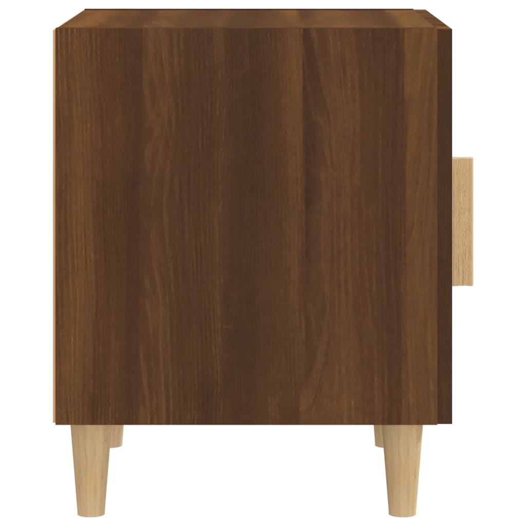 Table de chevet en bois aspect chêne marron