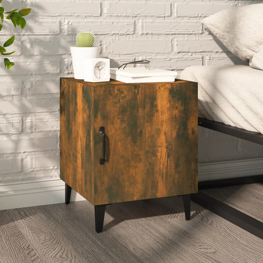 bedside table smoked oak wood material