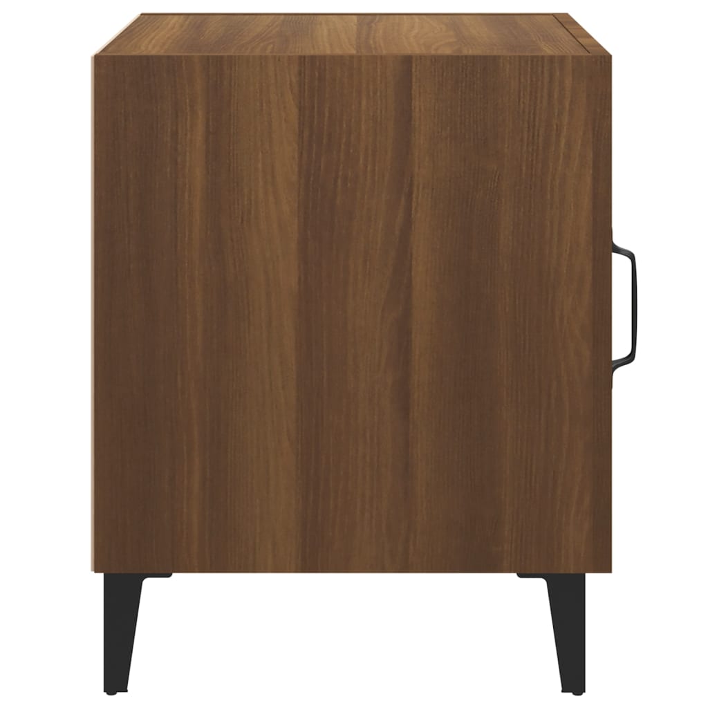 Table de chevet en bois aspect chêne marron