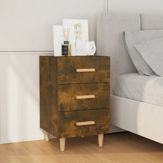 Bedside table smoked oak 40x40x66 cm wood material