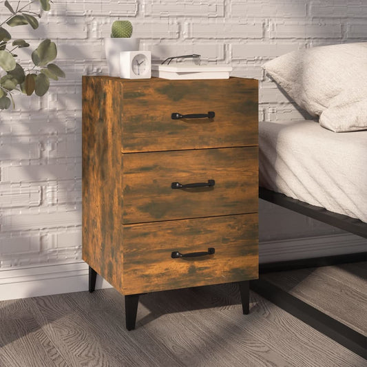 Bedside table smoked oak 40x40x66 cm wood material