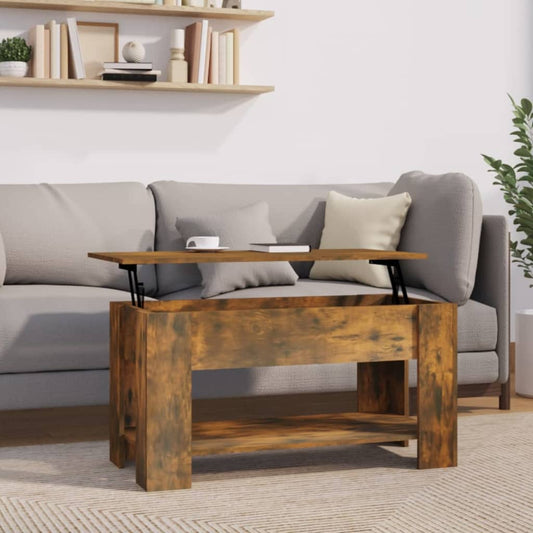 Coffee table smoked oak 101x49x52 cm wood material