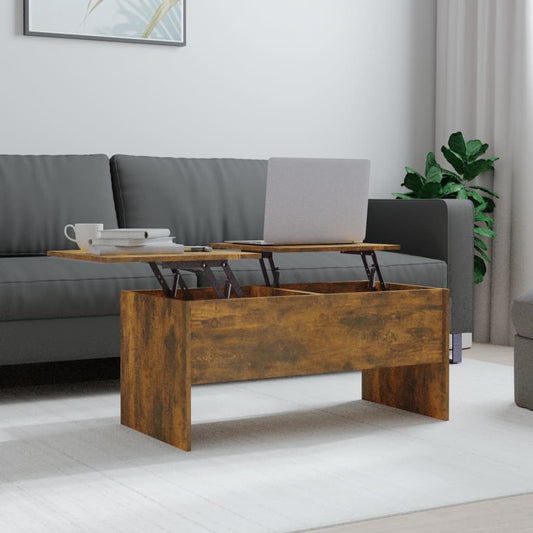 Coffee table smoked oak 102x50.5x46.5 cm wood material