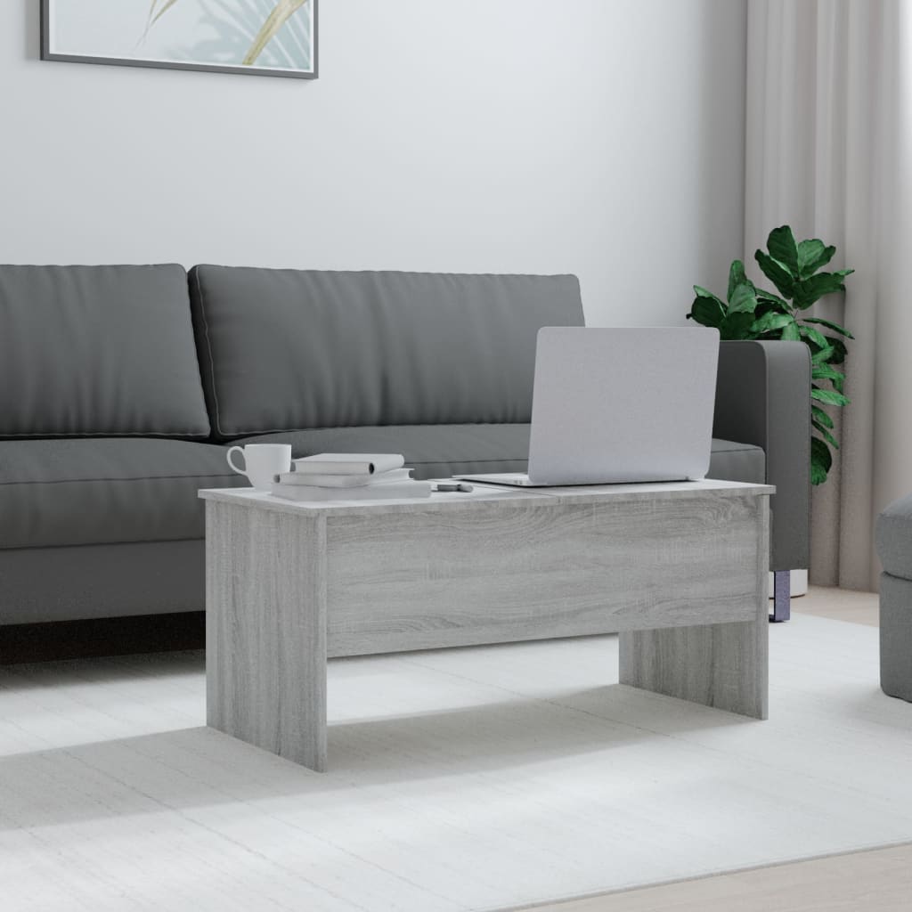 Table basse grise Sonoma 102x50,5x46,5 cm en bois