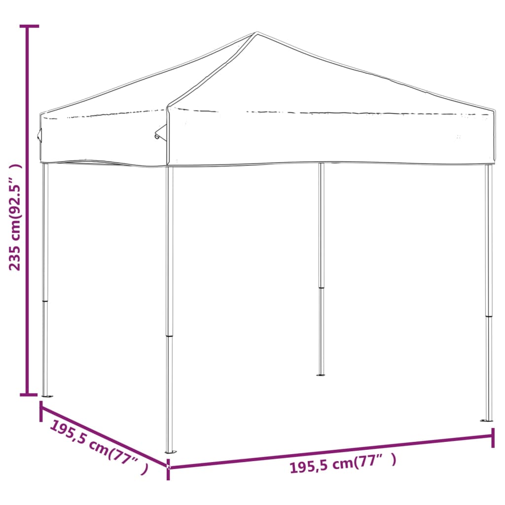 Tente de fête pliable rouge 2x2 m