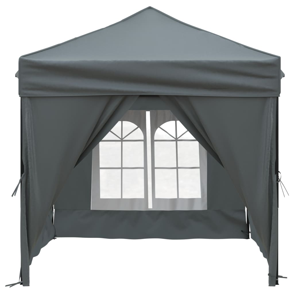 Tente de fête pliable avec parois latérales anthracite 2x2 m