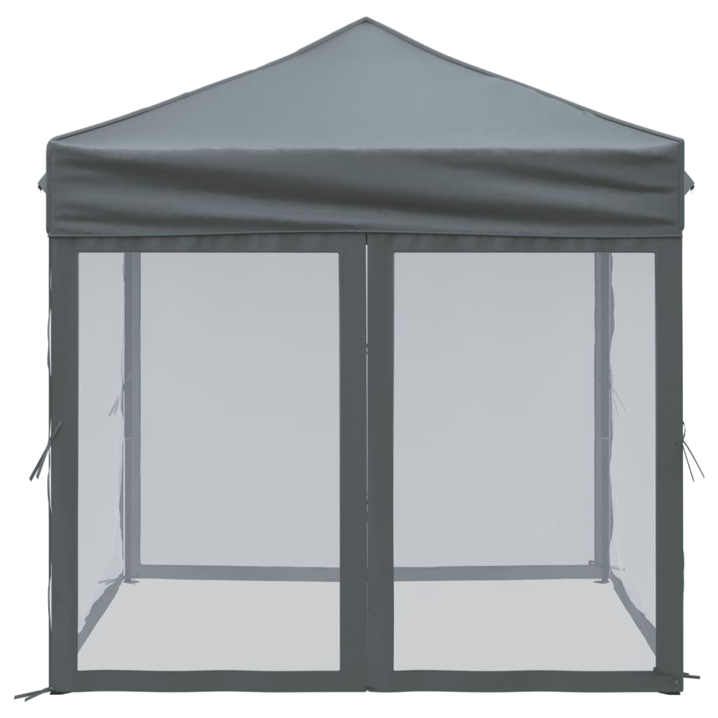 Tente de fête pliable avec parois latérales anthracite 2x2 m