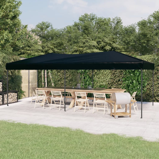 Tente de fête pliable noire 3x6 m
