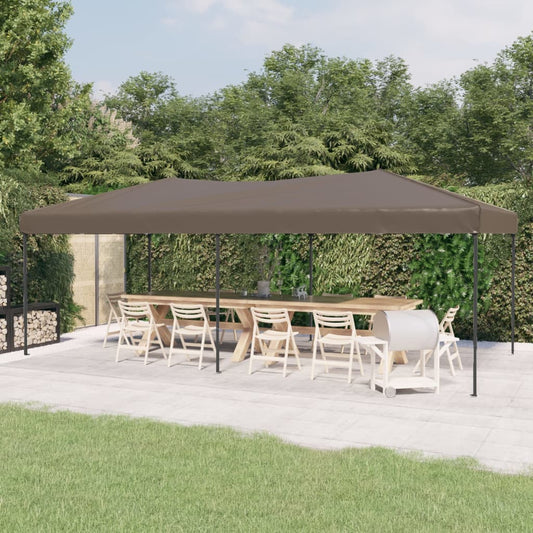 Tente de fête pliable taupe 3x6 m
