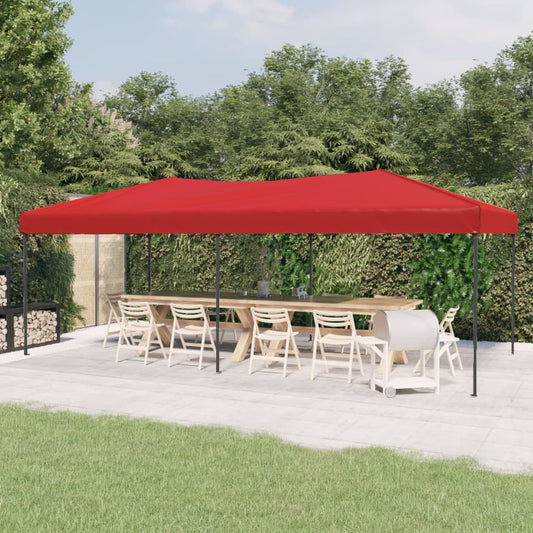 Tente de fête pliable rouge 3x6 m