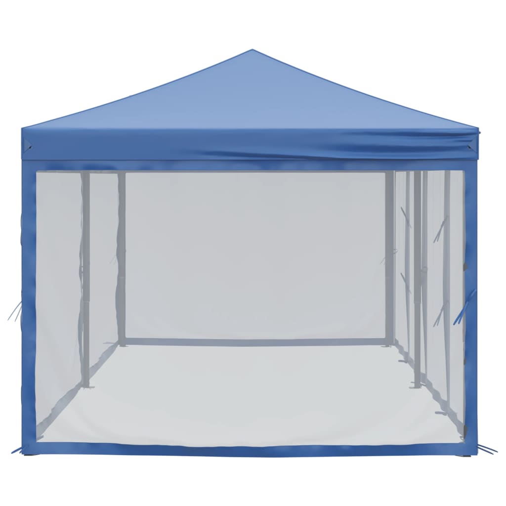 Tente de fête pliable avec parois latérales bleue 3x6 m