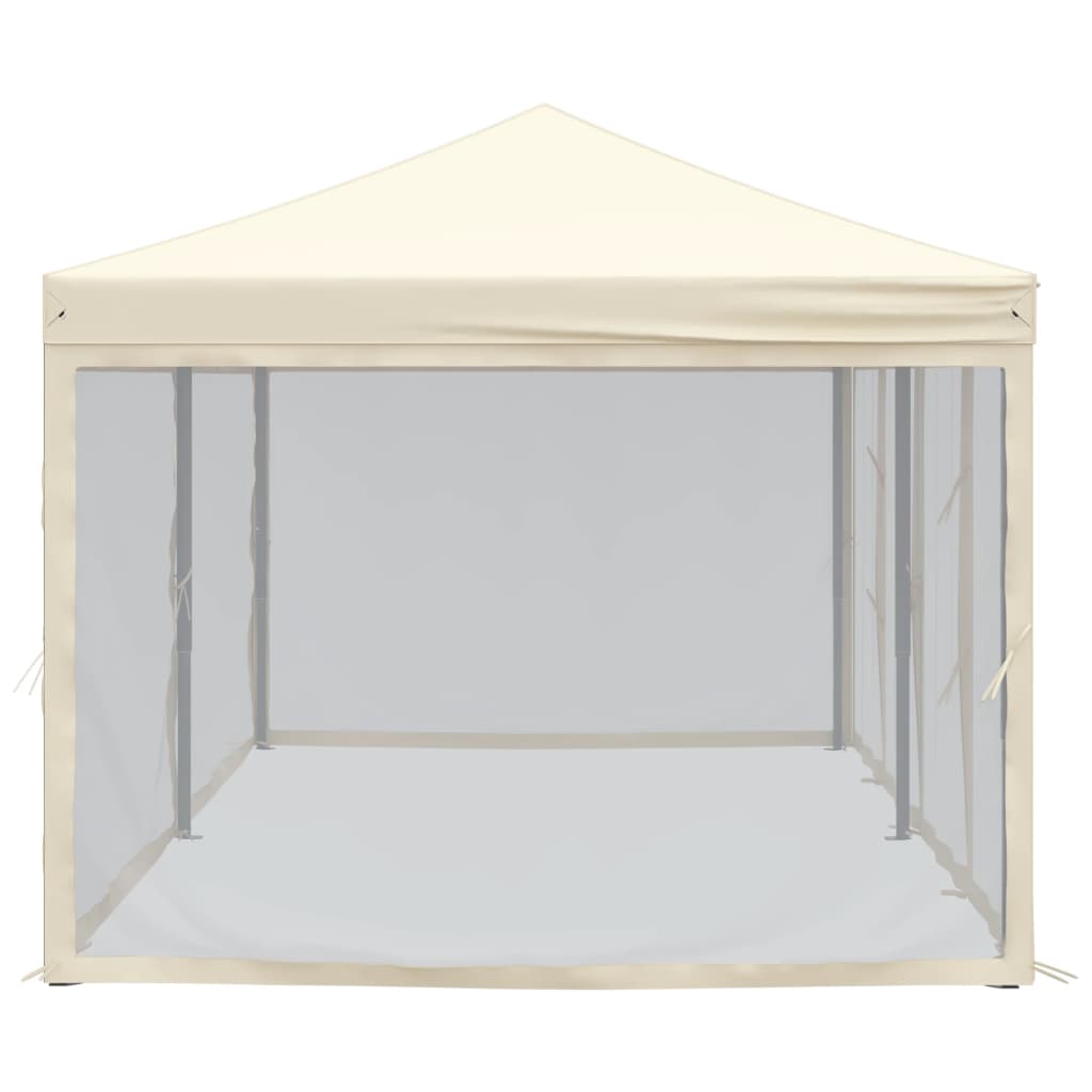 Tente de fête pliable avec parois latérales crème 3x6 m