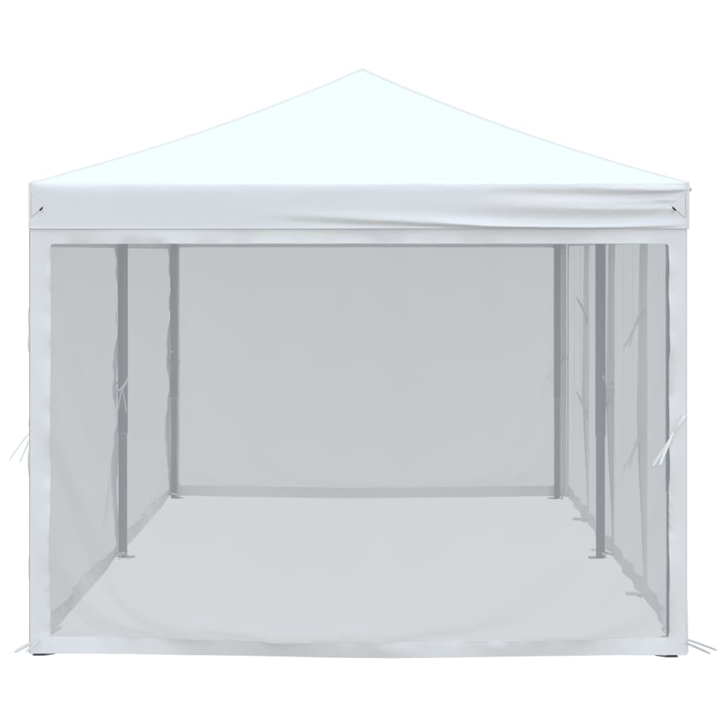 Tente de fête pliable avec parois latérales blanc 3x6 m