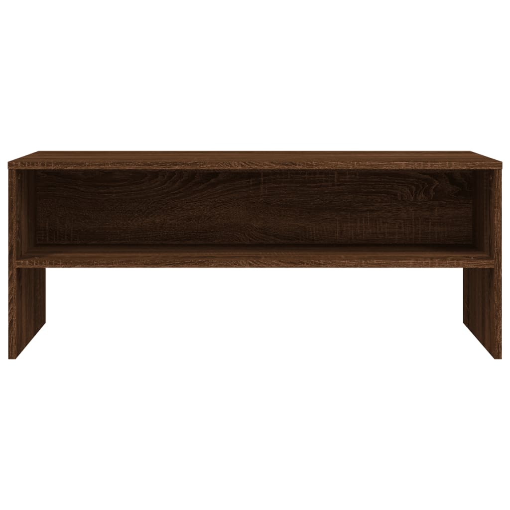 Meuble TV aspect chêne marron 100x40x40 cm matériau bois