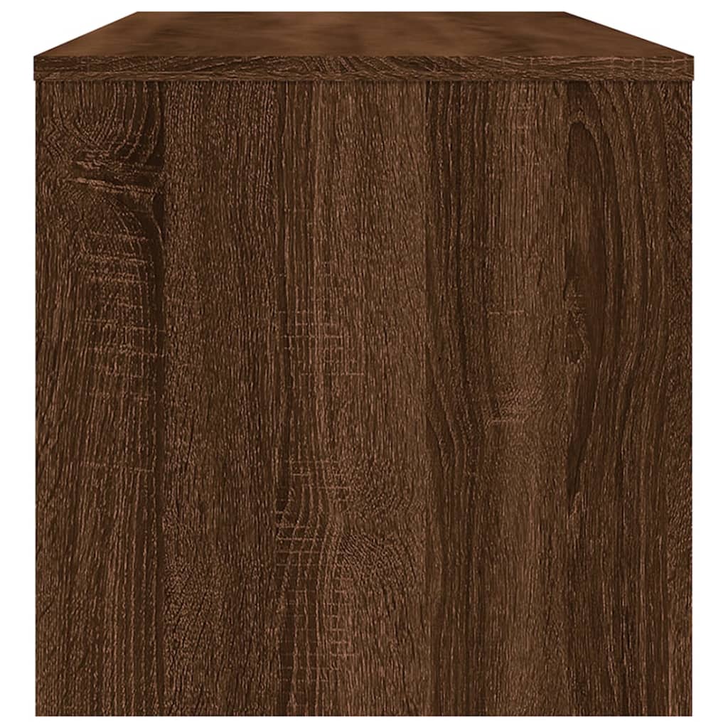 Meuble TV aspect chêne marron 100x40x40 cm matériau bois