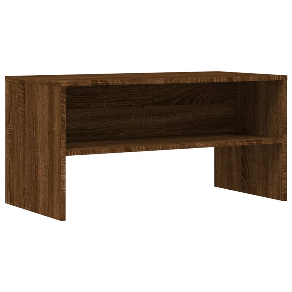 Meuble TV aspect chêne marron 80x40x40 cm en bois